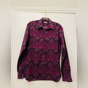 Burberry Art Nouveau Print Style Orchid Floral Men’s Shirt